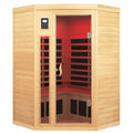 2–3 Person Corner Far-Infrared Sauna – Canadian Hemlock with Bluetooth &amp; Ambient Lighting