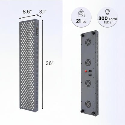 PRO1500 Red &amp; Near-Infrared LED Light Panel – 300 Dual-Chip LEDs